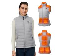 Hecusma Heated Gilet Womens with Power Bank 16000mAh 7.4V, Lightweight Heated Vest for Women, Electric Women's Heating Gilet for Outdoor Sport -S