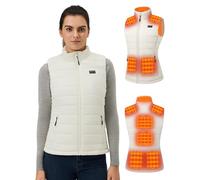 Hecusma Heated Gilet Womens with Power Bank 16000mAh 7.4V, Lightweight Heated Vest for Women, Electric Women's Heating Gilet for Outdoor Sport -S