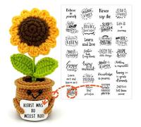 HeDaKang Sunflowers Small Gifts - Positive Potato Potato Series Crochet Lucky Charm Get Well Soon Gifts Exam Certificate Birthday Gift Youth Consecration