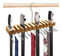 HeDaKang Wardrobe Organiser Ties Storage Belt Holder Wooden Tie Holder Wardrobe Space Saving Clothes Storage Belt Hanger for Cupboard