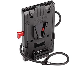 HEDBOX UNIX-DC - V-Mount Battery Adapter Plate, 3x D-Tap & USB, Regulated 12V/50W Power out Cable - Male DC Plug