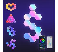 HEDCINLT - Smart Hexagon Lights, Hexagonal LED Light App, Remote Control and Music Sync, USB and Type-C Features, Modern RGB Wall Panels for Home Decor