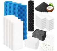 Hedday Replacement Filter Media Compatible with Fluval 406/407 - 37 PCS Aquarium Filter Parts with Biological Sponge Foam, Polishing Pads, and Multi-Function Adsorbing Media for Freshwater & Saltwater