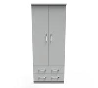 Heddon 2 Door 2 Drawer Wardrobe In Dusk Grey (Ready Assembled)