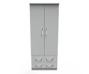 Heddon 2 Door 2 Drawer Wardrobe In Dusk Grey (Ready Assembled)