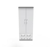 Heddon 2 Door 2 Drawer Wardrobe In White Matt (Ready Assembled)