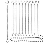 HEDGBOBO Hanging Chains with S Hooks, 10 Pack 21 Inch Black Chains for Hanging Bird Feeders, Planters, Lanterns, Wind Chime Ornaments (21” Black)