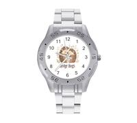 Hedge-hugs Business Watch for Men Metal Band Watches Casual Gift Three-Hand Wrist Watch for Boyfriend Father