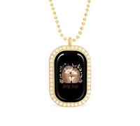 Hedge-hugs Necklace Gift for Women White Diamond Necklaces Sparkling Rectangular Pendant with Chain