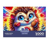 Hedgehog 1000 Jigsaw for Adults Puzzles Beautiful Decoration Puzzle Hard Difficult Challenging Cute Animal Theme Brainteasing Adults Jigsaw Puzzle 70x50cm/1000pcs Educational Games