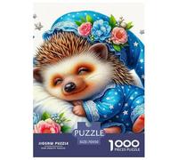 Hedgehog, 1000-piece Jigsaw Puzzle, Decorative Focused Challenge Producing Impressive Finished Scene for Interiors, Refined Aesthetic Addition Suitable for Studies Lounges Bedrooms, Suitable for Ages