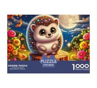 Hedgehog 1000 Piece Jigsaw Puzzle for Adults And Kids - Cute Animal Unique, Challenging, DIY Wall Decor, 'What Happens Next' 38x26cm/1000pcs
