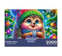 Hedgehog, 1000-piece Jigsaw Puzzle, Interactive Tabletop Amusement Inspiring Friendly Rivalry Laughter Engagement, Great Choice for Gatherings Celebrations Shared Recreational Moments, Suitable for Ag