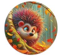 Hedgehog 1000 Piece Jigsaw Round Puzzles for Adults And Kids Colorful Unique Challenge Games Scene Creative 1000pcs (67.5x67.5cm)