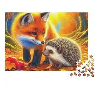 Hedgehog 1000 Piece Puzzles Colorful Fox Friend Hedgehog Decoration Puzzle Decompression Jigsaw for Men And Women Challenging Puzzles Jigsaw Puzzles for Adults 70x50cm/1000pcs