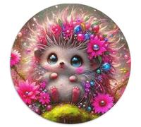 Hedgehog 1000 Piece Round Puzzles for Kids And Adults Gift for Family Colorful for Unique Challenge Games 1000pcs (67.5x67.5cm)