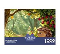 Hedgehog 1000 Pieces Jigsaw Puzzles For Adults Challenging Game Stress Relieving Entertainment Exercise The Memory of The Brain for Family Decorations 38x26cm/1000pcs