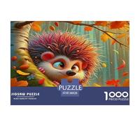 Hedgehog 1000 Pieces Jigsaw Puzzles with Paper Art Home Decors Adult Fun Challenges 38x26cm/1000pcs