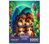 Hedgehog 1000 Pieces Jigsaw Puzzles with Paper Art Home Decors Adult Fun Challenges 38x26cm/1000pcs
