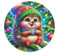 Hedgehog 1000 Pieces Jigsaw Round Puzzle for Adults And Kids Colorful Unique Challenge Games Scene Creative 1000pcs (67.5x67.5cm)