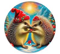 Hedgehog 1000 Pieces Jigsaws Creative Arts Circular Puzzle Jigsaw Puzzles Creative Challenging & EducationalArt 1000pcs (67.5x67.5cm)