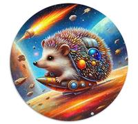 Hedgehog 1000 Pieces Jigsaws Creative Arts Circular Puzzle Jigsaw Puzzles for Adults & Kids Challenging & EducationalArt 1000pcs (67.5x67.5cm)