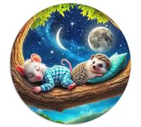 Hedgehog 1000 Pieces Jigsaws Creative Arts CircularJigsaw Jigsaw Puzzles for Adults And Kids Challenging & EducationalArt 1000pcs (67.5x67.5cm)