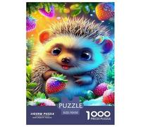 Hedgehog 1000 Pieces Portable Jigsaw Puzzle Cute Animals Creative Age 3+ Cool Collage Effect, Home Decoration, Educational, Challenging 70x50cm/1000pcs