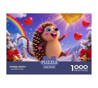 Hedgehog 1000 Pieces Premium Jigsaw Animal Age 3+ Quirky, Abstract Design, Fun Details, Educational, Challenging Puzzle Games 70x50cm/1000pcs