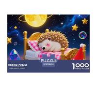 Hedgehog 1000 Pieces Premium Jigsaw Animal Age 3+ Quirky, Abstract Design, Home Decoration, Educational, Challenging 38x26cm/1000pcs