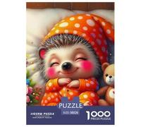 Hedgehog 1000 Pieces Premium Jigsaw Animal for Adults Cool Collage Effect, Home Decoration, Educational, Challenging Puzzle Games 38x26cm/1000pcs