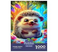 Hedgehog 1000 Pieces Premium Jigsaw Cute Animals Creative Age 3+ Cool Collage Effect, Fun Details, Educational, Challenging 70x50cm/1000pcs