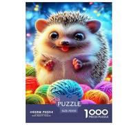 Hedgehog 1000 Pieces Premium Jigsaw Cute Animals Creative for Adults Gifts Cool Collage Effect, Home Decoration, Educational, Challenging Puzzle Games 70x50cm/1000pcs