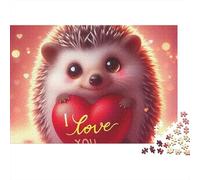 Hedgehog 1000 Pieces Puzzle ForAdults Kids Colorful Love You Hedgehog Home Decoration Decompression Jigsaw for Men And Women Challenging Puzzles Jigsaw Puzzles for Adults 70x50cm/1000pcs