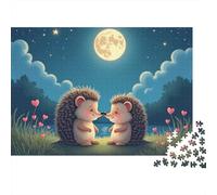 Hedgehog 1000pc Moon Hedgehogs Heavy-duty Cardboard Jigsaw Puzzle for Brain Teaser Lovers Team Building Leisure Entertainment Social Icebreaker Value for Money 52x38cm/1000pcs