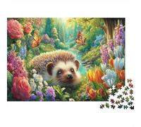 Hedgehog 1000Pieces JigsawPuzzleHedgehog Forest ForAdults Challenging Brainteasing Age12+byth ThemeFlowersandBirds Fun, Challenging 52x38cm/1000pcs
