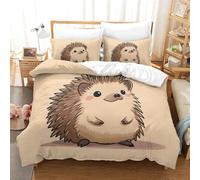 Hedgehog 3D Printed Duvet Cover Set 3 Pieces Bedding Soft Easy Care with Zipper Closure,Pillowcases for Kids Girls Boys Adults Bedroom King(220x240cm)