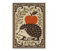 Hedgehog And Apple Illustration Artistic Jigsaw Puzzle for Adults, 500 PCS