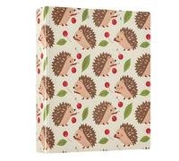 Hedgehog and Cherry 3 Ring Binder 1.5 Inch Round Ring Binder View Binder Holds 200 Documents for Home School Office Use