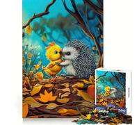 Hedgehog And Chick Friends Jigsaw Puzzles 1000 Pieces for Adults Creative Play Sharp Detail Real Challenge Home Art (38x52cm)