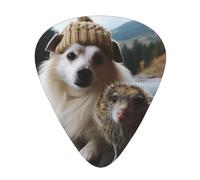 Hedgehog And Dog Guitar Plectrums, 12 Pcs Lightweight Guitar Plectrums, 0.46mm/0.71mm/0.96mm Thickness For Acoustic Guitar Acoustic Electric Guitar Ukulele Bass
