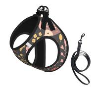Hedgehog And Flowers,Pet Harness,Adjustable Reflective Dog Harness,Pet Leash Vest,M