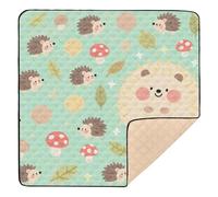 Hedgehog Animal Baby Green Soft Foam Baby Playmat for Indoor Outdoor 1-Piecing Playroom Activity Mat for Babies Infants Toddlers, 50'' x 50''
