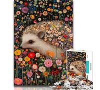 Hedgehog Art Jigsaw Puzzles for Teenagers 1000 Jigsaws,Stress Reliever Difficult Challenge Suitable for Desktop Decoration (75x50cm)