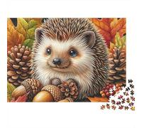 Hedgehog Autumn Scene 1000 Piece Jigsaw Puzzles for Adults - Challenging Brainteasing Adults Jigsaw Puzzle, 1000pcs Puzzle for Home Decoration 38x26cm/1000pcs