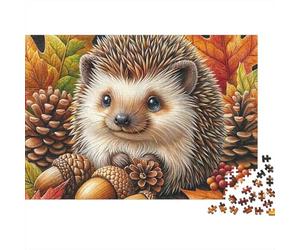 Hedgehog Autumn Scene 1000 Piece Jigsaw Puzzles for Adults - Challenging Brainteasing Adults Jigsaw Puzzle, 1000pcs Puzzle for Home Decoration 38x26cm/1000pcs
