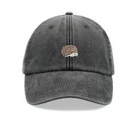 Hedgehog Baseball Cap Vintage Washed Unisex Dad Hat Adjustable Black
