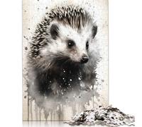 Hedgehog Beauty Watercolor 1000 Pieces Paper Puzzles for Adults Jigsaw Puzzles Educational Game Challenge Toy 1000pcs (38x26cm)