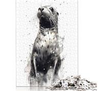 'Hedgehog Beauty Watercolor Puzzles for Adults & Teenagers Wood Puzzle Jigsaws for Adults Secret Santa Gifts 1000pcs (75x50cm)