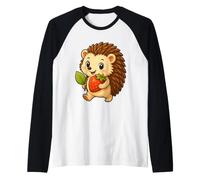 Hedgehog Berry Leaf Smile Raglan Baseball Tee
